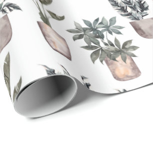 Pantade växter på vitt presentpapper