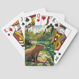 Pantanal Brazil Capybara Travel Art Vintage Casinokort