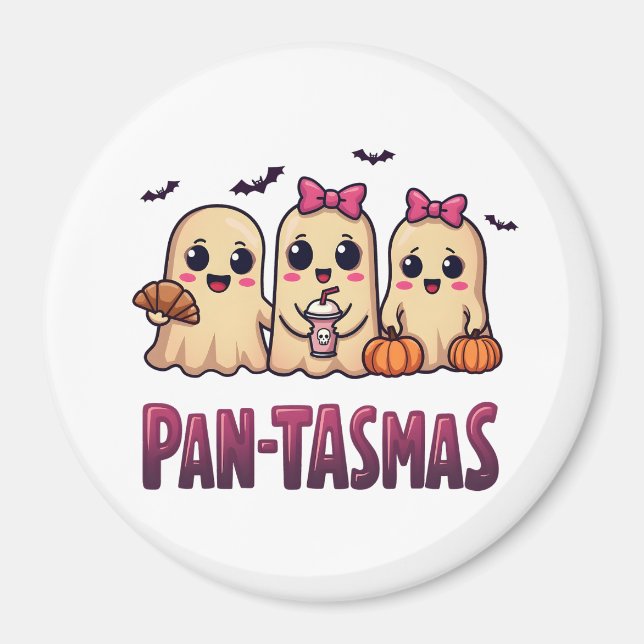 Pantasmas Funny Ghost Groovy Retro Halloween Magnet (Framsidan)