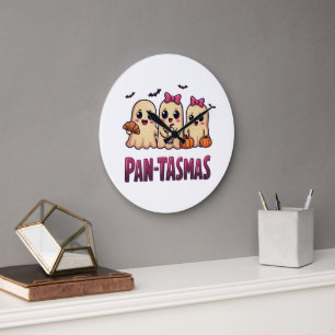 Pantasmas Funny Ghost Groovy Retro Halloween Stor Klocka