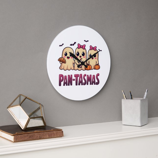 Pantasmas Funny Ghost Groovy Retro Halloween Stor Klocka (Kontor)