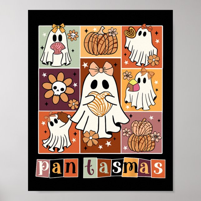 Pantasmas Ghost Spooky Conchas Funny Halloween Mex Poster (Framsidan)