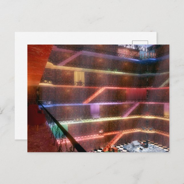 Pantastes: vykortet Palace Bibliotek Vykort (Fram/baksida)