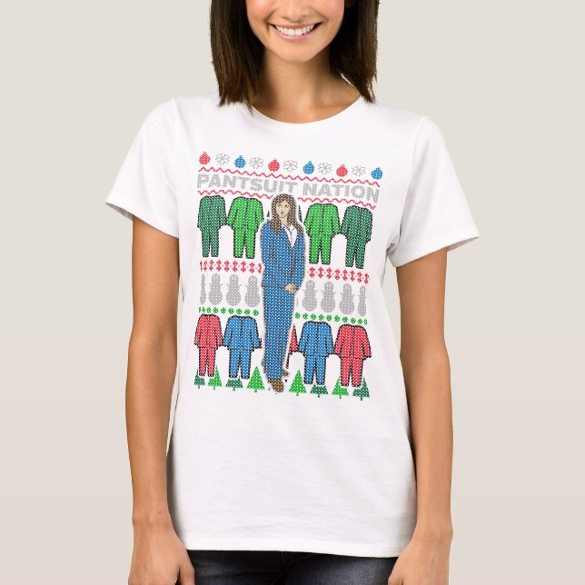 Pantdress Nation Ugly jul Sweater T-Shirt (Framsida)