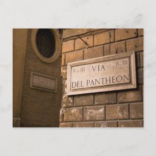 Panteonskylt, Rom, Italien Vykort
