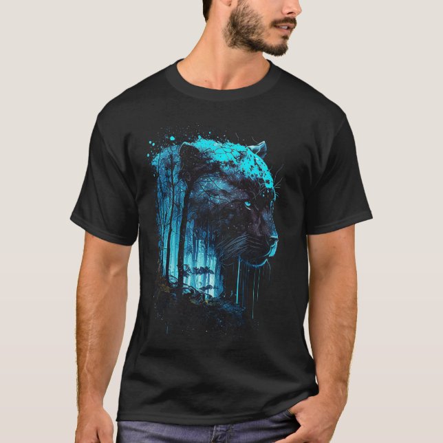 Panter Älskare Stor Katt Panter T Shirt (Framsida)