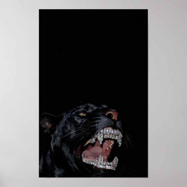 Panter med diamantpryddade tänder poster (Framsidan)