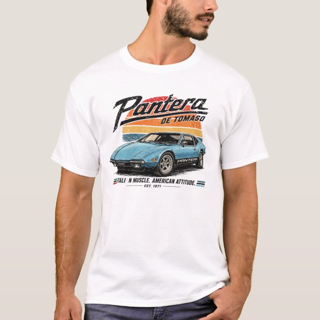 Pantera DeTomaso Klassisk T Shirt (Framsida)