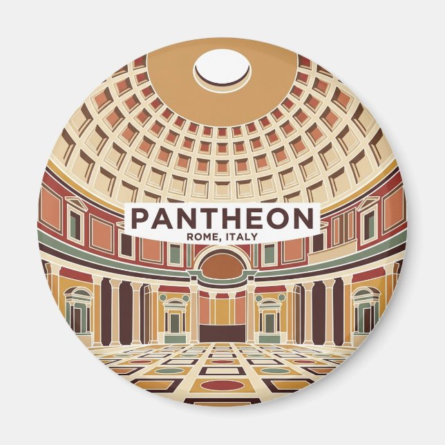 Pantheon interiör Italien Magnet (Framsidan)