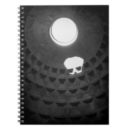 Pantheon Light Skull Rom Italien Black and White Anteckningsbok