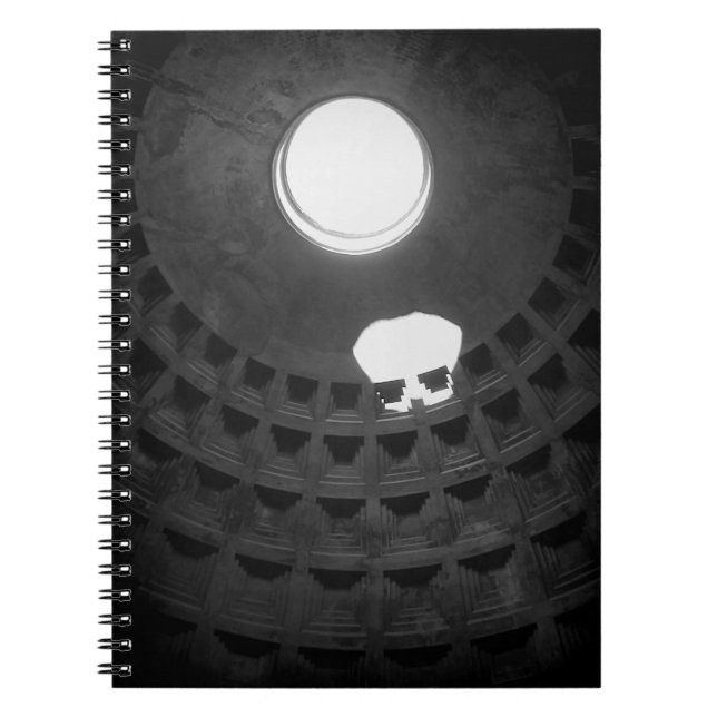Pantheon Light Skull Rom Italien Black and White Anteckningsbok (Framsidan)