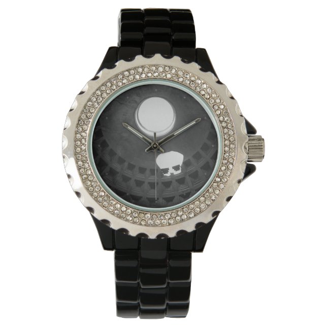 Pantheon Light Skull Rom Italien Black and White Armbandsur (Framsida)
