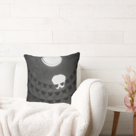 Pantheon Light Skull Rom Italien Black and White Kudde