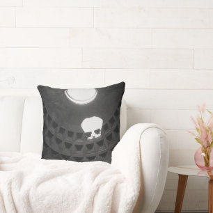 Pantheon Light Skull Rom Italien Black and White Kudde