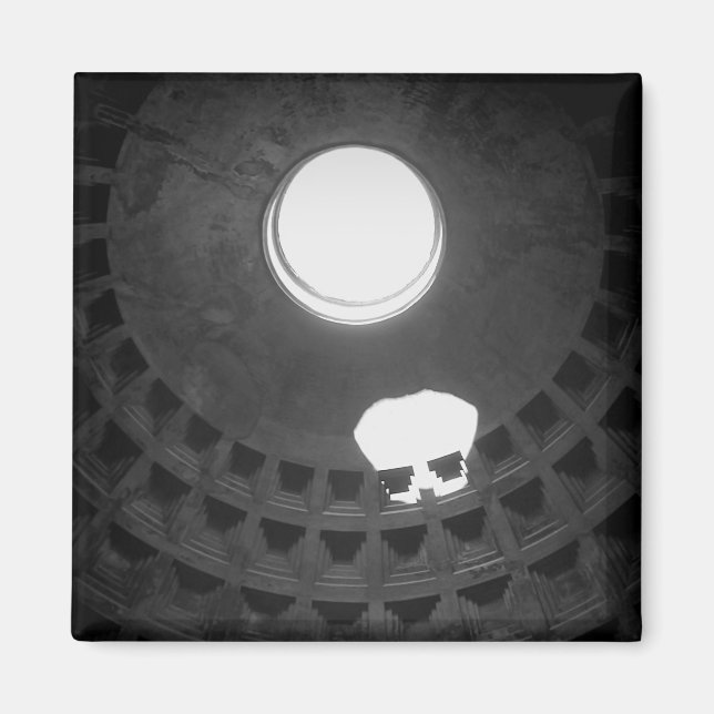 Pantheon Light Skull Rom Italien Black and White Magnet (Framsidan)