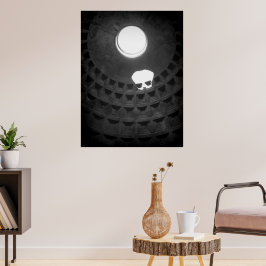 Pantheon Light Skull Rom Italien Black and White Poster