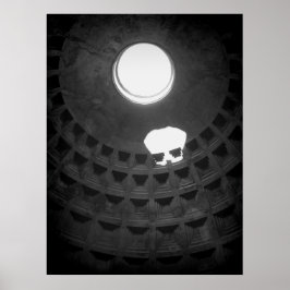 Pantheon Light Skull Rom Italien Black and White Poster