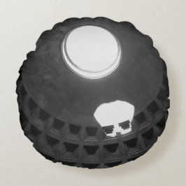 Pantheon Light Skull Rom Italien Black and White Rund Kudde