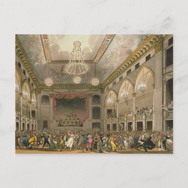 Pantheon Masquerad från Ackermanns mikrokosm Vykort (Framsida)