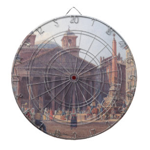 Pantheon och Piazza della Rotonda i Rom, Italien Darttavla
