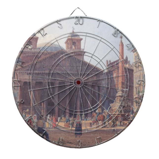 Pantheon och Piazza della Rotonda i Rom, Italien Darttavla (Framsidan)