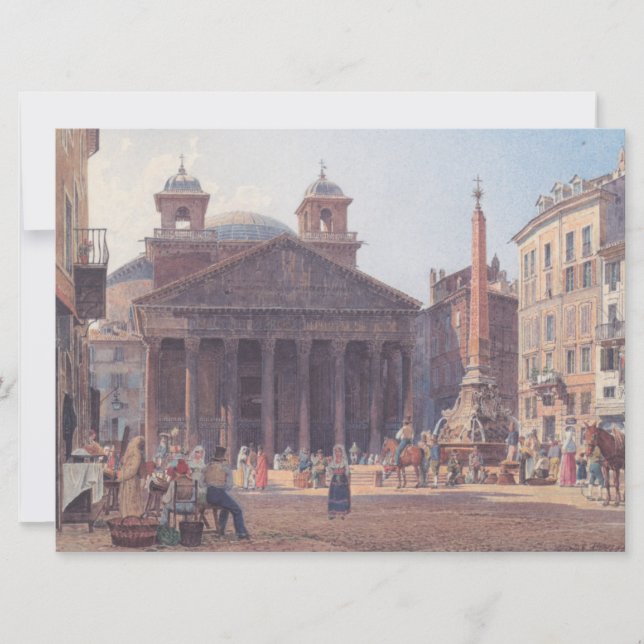 Pantheon och Piazza della Rotonda i Rom, Italien Kort (Framsida)