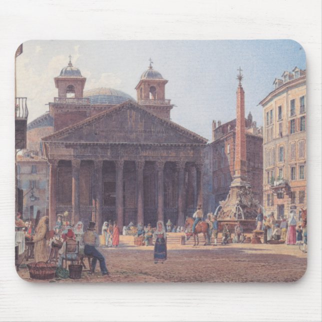 Pantheon och Piazza della Rotonda i Rom, Italien Musmatta (Framsidan)