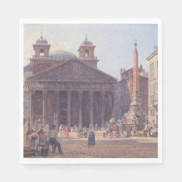 Pantheon och Piazza della Rotonda i Rom, Italien Pappersservett