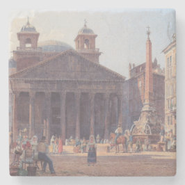 Pantheon och Piazza della Rotonda i Rom, Italien Stenunderlägg