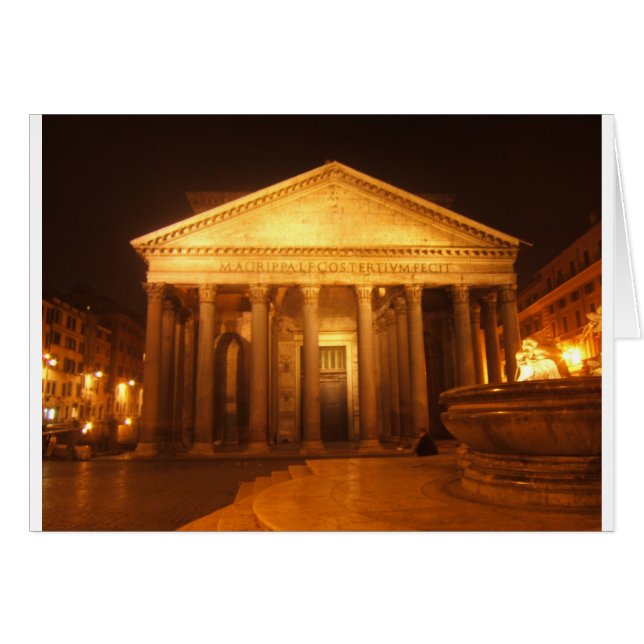 Pantheon på natten hälsningskort (Framsidan Horizontal)
