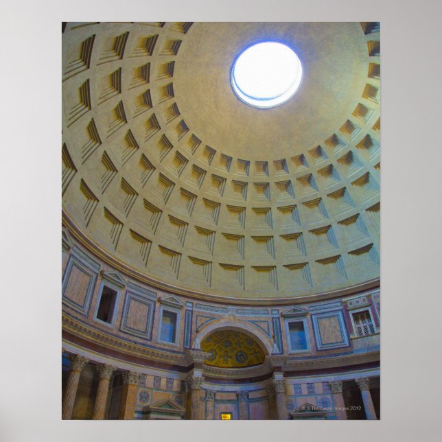 Pantheons tak i Rom, Italien. Poster (Framsidan)