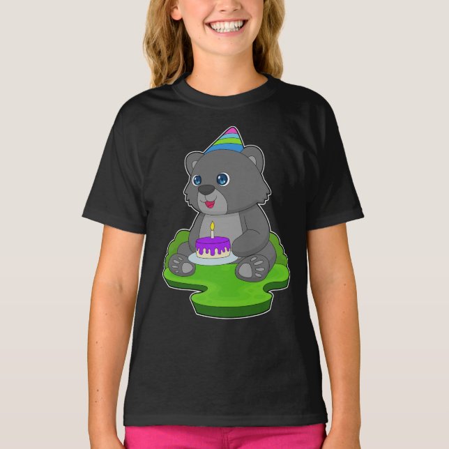 Panther Birthday Cake T Shirt (Framsida)