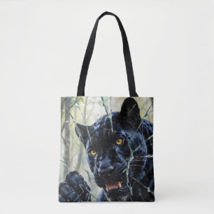 Panther bryter igenom tygkasse