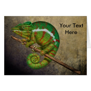 Panther Chameleon Digital Painting Hälsningskort