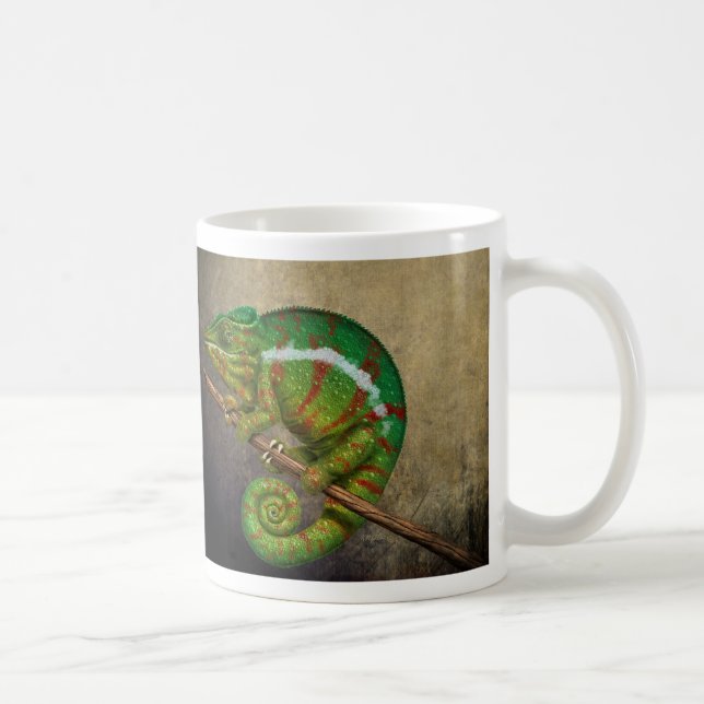 Panther Chameleon Digital Painting Kaffemugg (Höger)