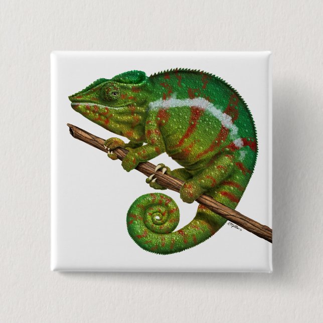 Panther Chameleon Digital Painting Knapp (Framsida)