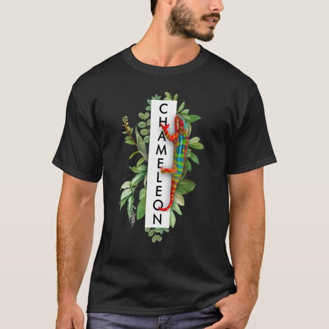 Panther Chameleon Tropical Print Chameleon Lizard T Shirt (Framsida)