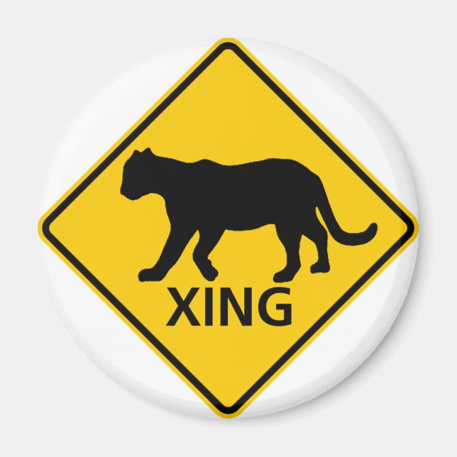Panther Crossing Highway-tecken Magnet (Framsidan)