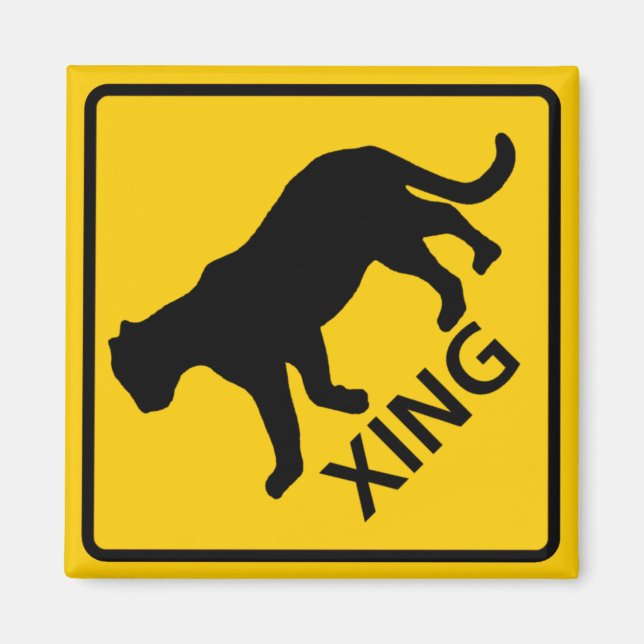 Panther Crossing Highway-tecken Magnet (Framsidan)