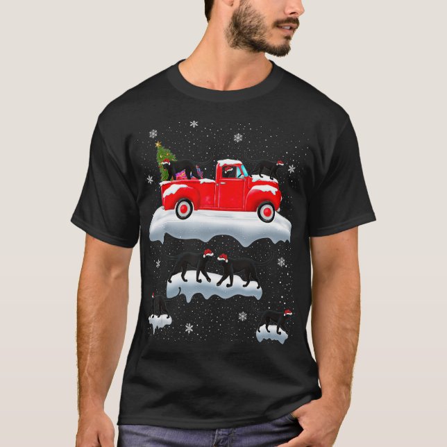 Panther Driving Julgran Red Lastbil Panther C T Shirt (Framsida)