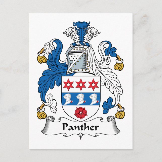 Panther Family Crest Vykort (Framsida)