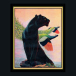 Panther & Flies Peacocks Art Deco Print-16x20 Poster<br><div class="desc">Stunning Art Deco Print of Black Panther with Flies Peacocks. ca 1937- by Jack Murray</div>