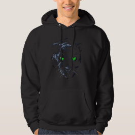 Panther grönt öga hoodie