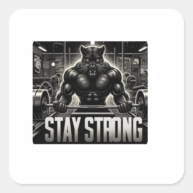 Panther Gym Fyrkantigt Klistermärke (Framsida)