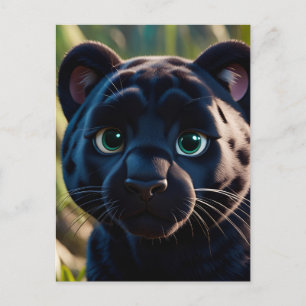 Panther i jungle Anime, vykort för postkorsning