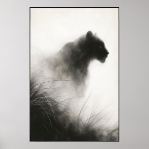 Panther i Whispering Mist-Abstrakten Poster