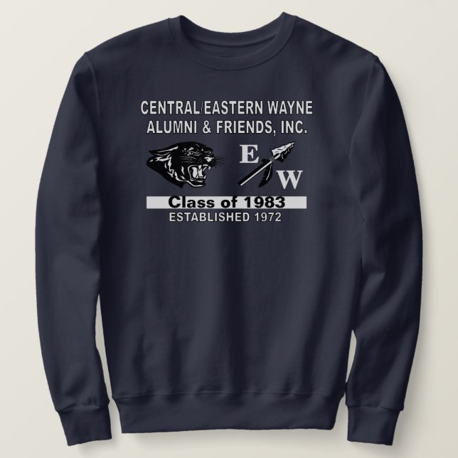 Panther och EW Navy Blue Sweatshirt (Design framsida)