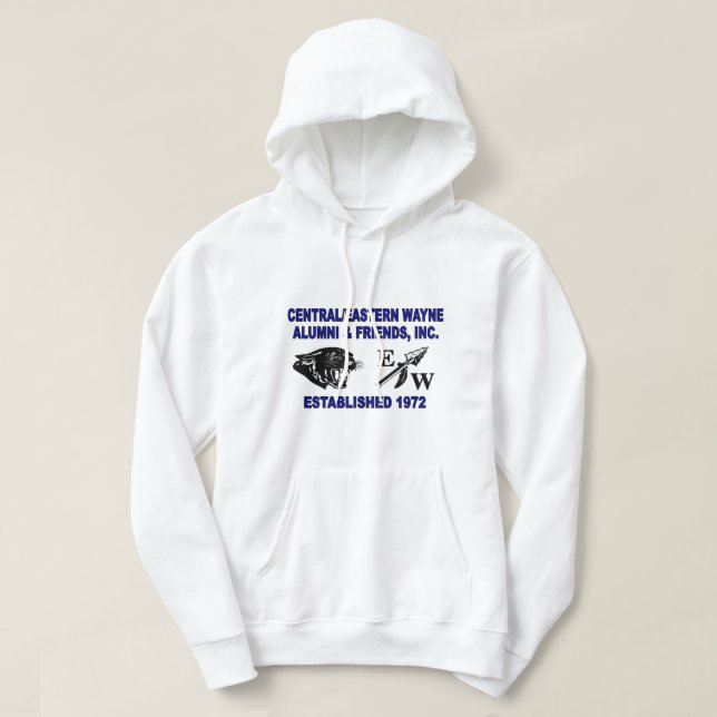 Panther och EW White Hooded Sweatshirt (Design framsida)