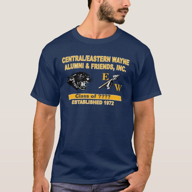 Panther och Trending EW Navy Blue T-Shirt (Framsida)