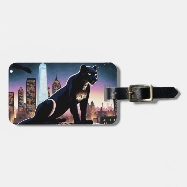 Panther över New Yorks tak över natten Bagagebricka (Horisontell Framsida)